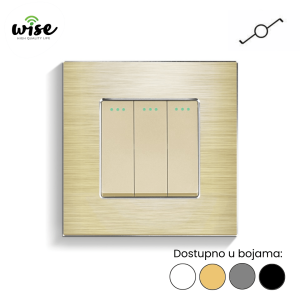 Wise mehanički naizmenični prekidač, 3 tastera, aluminijum - Slika 2