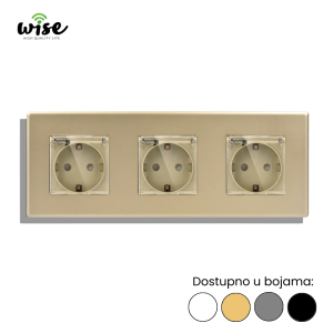 Wise modularni panel sa 3 standardne utičnice 16A sa poklopcem – PVC panel - Slika 2