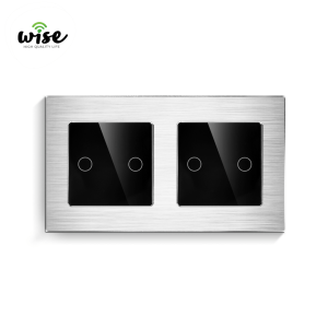 Wise standardni prekidač na dodir, 2t + 2t, aluminijum srebrni - Slika 1