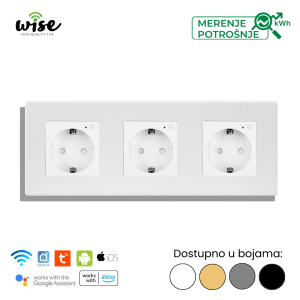 Wise trostruka pametna utičnica 16A sa merenjem potrošnje – PVC panel - Slika 2