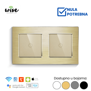 Wise pametni prekidač 1t + 1t, aluminijum - Slika 3
