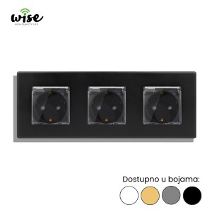 Wise modularni panel sa 3 standardne utičnice 16A sa poklopcem – PVC panel - Slika 3
