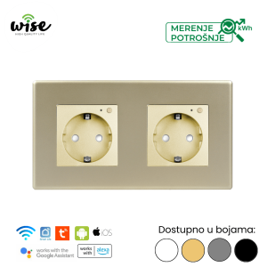 Wise pametna utičnica, modularna dupla 16A, sa mernjem potrošnje, PVC panel - Slika 3