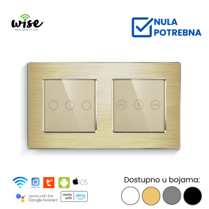 Wise pametni prekidač, 3t + roletna/zavesa aluminijum - Slika 3