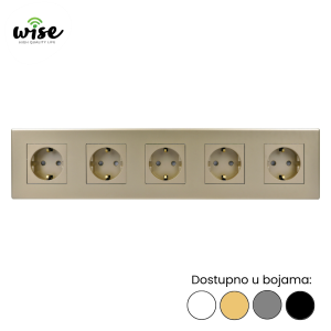 Wise modularni set, petostruka šuko utičnica, plastični panel - Slika 3