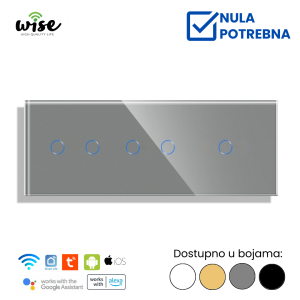 Wise pametni prekidač 2t + 2t + 1t staklo - Slika 3