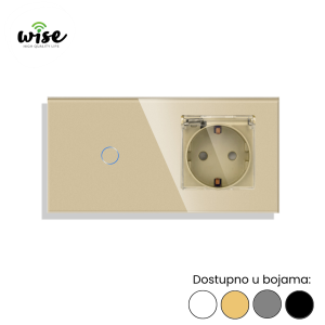 Wise modularni set standardni prekidač 1t + utičnica sa poklopcem - Slika 3