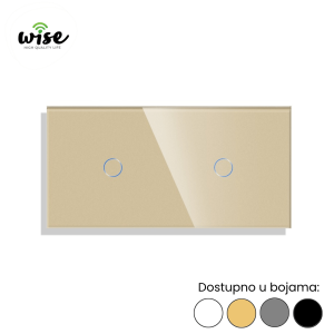 Wise standardni prekidač na dodir, 1t + 1t, staklo - Slika 3