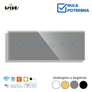 Wise pametni prekidač 2t + 3t + 2t staklo - Slika 4