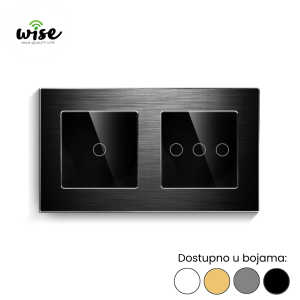 Wise standardni prekidač na dodir, 1t + 3t, aluminijum - Slika 3
