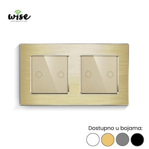 Wise standardni prekidač na dodir, 2t + 2t, aluminijum - Slika 3