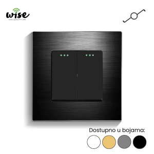 Wise mehanički naizmenični prekidač, 2 tastera, aluminijum - Slika 1
