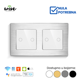 Wise pametni prekidač 2t + 2t, aluminijum - Slika 1