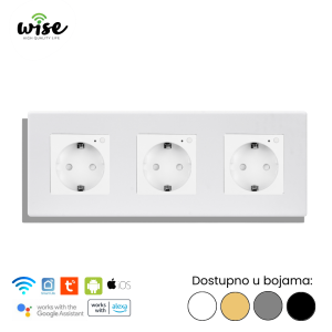 Wise trostruka pametna utičnica 16A – PVC panel - Slika 2