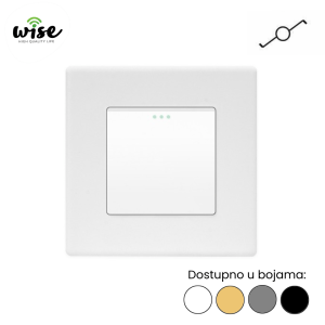 Wise mehanički naizmenični prekidač, 1 taster, PVC mat - Slika 1