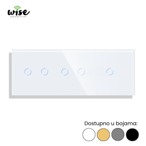 Wise standardni prekidač na dodir, 2t + 2t + 1t, staklo - Slika 2