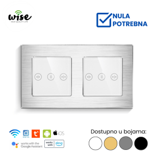 Wise pametni prekidač za dve roletne/zavese aluminijum - Slika 2