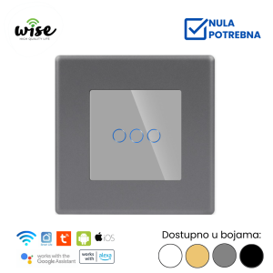 Wise pametni prekidač – 3 tastera, PVC mat panel - Slika 3