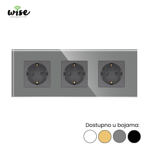 Wise modularni panel sa 3 standardne utičnice 16A – stakleni panel - Slika 3