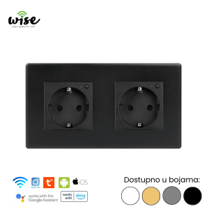 Wise pametna utičnica, modularna dupla 16A – PVC panel - Slika 3