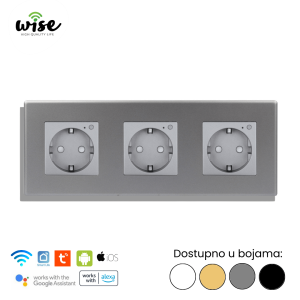 Wise trostruka pametna utičnica 16A – PVC panel - Slika 3