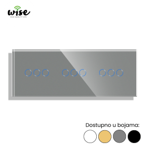 Wise standardni prekidač na dodir, 3t + 3t + 3t, staklo - Slika 3
