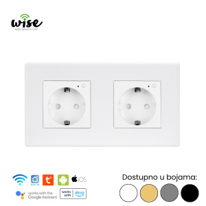 Wise pametna utičnica, modularna dupla 16A – PVC panel - Slika 2