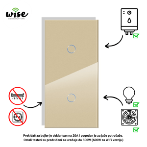 Wise set za kupatilo, 1t + 1t, staklo krem - Slika 2