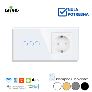 Wise modularni set pametan prekidač 3t + pametna utičnica - Slika 1