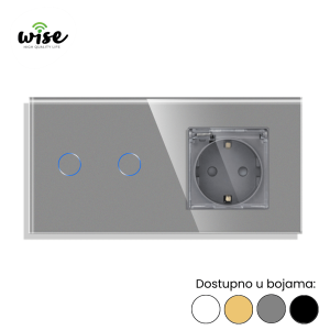 Wise modularni set standardni prekidač 2t + utičnica sa poklopcem - Slika 2