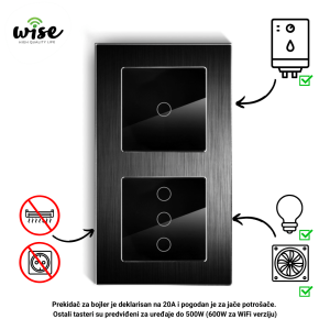 Wise set za kupatilo, 1t + 3t, aluminijum crna - Slika 2