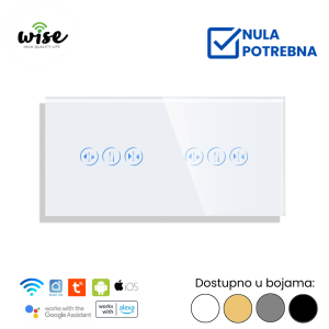 Wise pametni prekidač za dve roletne/zavese staklo - Slika 2