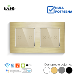 Wise pametni prekidač 2t + dimer, aluminijum - Slika 3