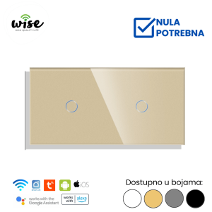 Wise pametni prekidač 1t + 1t staklo - Slika 4