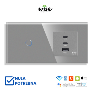 Wise modularni set prekidač 1 taster+punjač brzi 65w - Slika 4