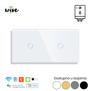 Wise set za kupatilo, 1t + 1t, staklo bela - Slika 1