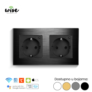 Wise pametna utičnica, modularna dupla 16A – aluminijumski panel - Slika 3