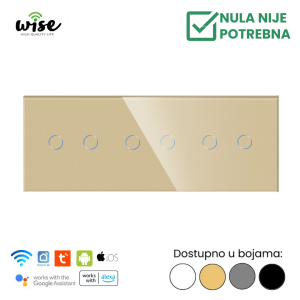 Wise pametni prekidač „bez nule“ 6 tastera (2t+ 2t +2t) - Slika 2