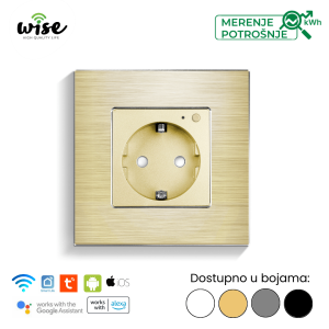 Wise pametna utičnica sa merenjem potrošnje, ugradna – aluminijumski panel - Slika 1