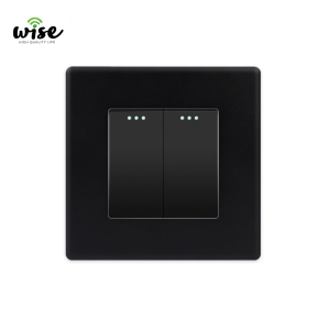 Wise mehanički prekidač, 2 tastera, PVC mat crna - Slika 1