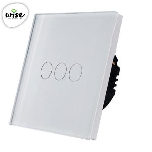 Wise pametni prekidač Wifi + RF, 3 tastera - stakleni panel sivi - Slika 2