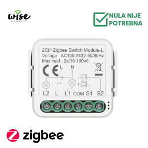 Wise Zigbee modul prekidač SK 2 kanala „bez nule“, WSHP32-SLW-Z - Slika 1