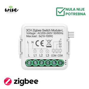 Wise Zigbee modul prekidač SK 3 kanala „bez nule“, WSHP33-SLW-Z - Slika 1
