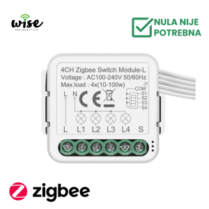 Wise Zigbee modul prekidač SK 4 kanala „bez nule“, WSHP34-SLW-Z - Slika 1