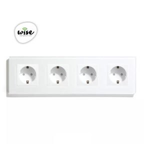 Wise modularni panel sa 4 utičnice – stakleni panel beli - Slika 1